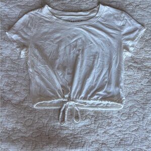 Aeropostale Drawstring Crop Top—White